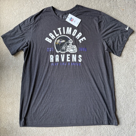 Nike Black Baltimore Ravens Short Sleeve Tee XXL - Picture 1 of 4